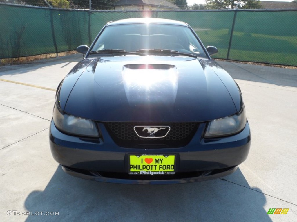 2002 Mustang V6 Coupe - True Blue Metallic / Medium Parchment photo #8