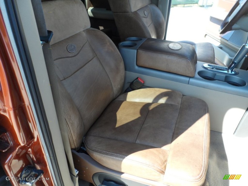 Castano Brown Leather Interior 2005 Ford F150 King Ranch