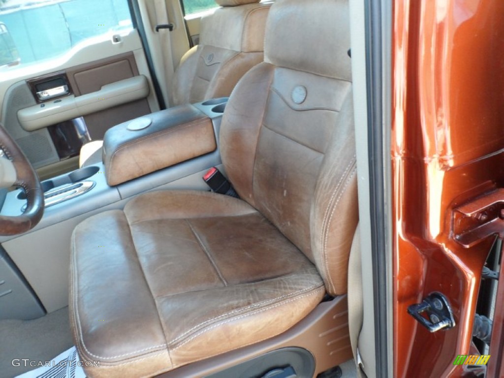 Castano Brown Leather Interior 2005 Ford F150 King Ranch SuperCrew Photo #53662455