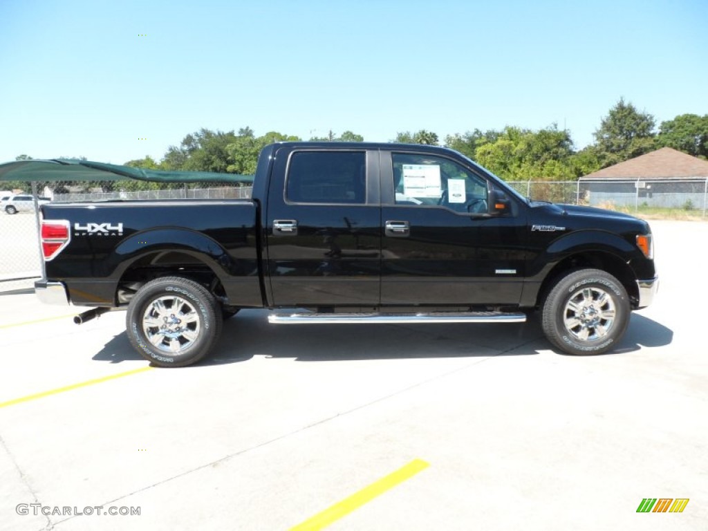 2011 F150 XLT SuperCrew 4x4 - Ebony Black / Steel Gray photo #2