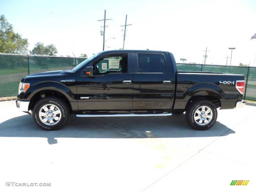 2011 F150 XLT SuperCrew 4x4 - Ebony Black / Steel Gray photo #6