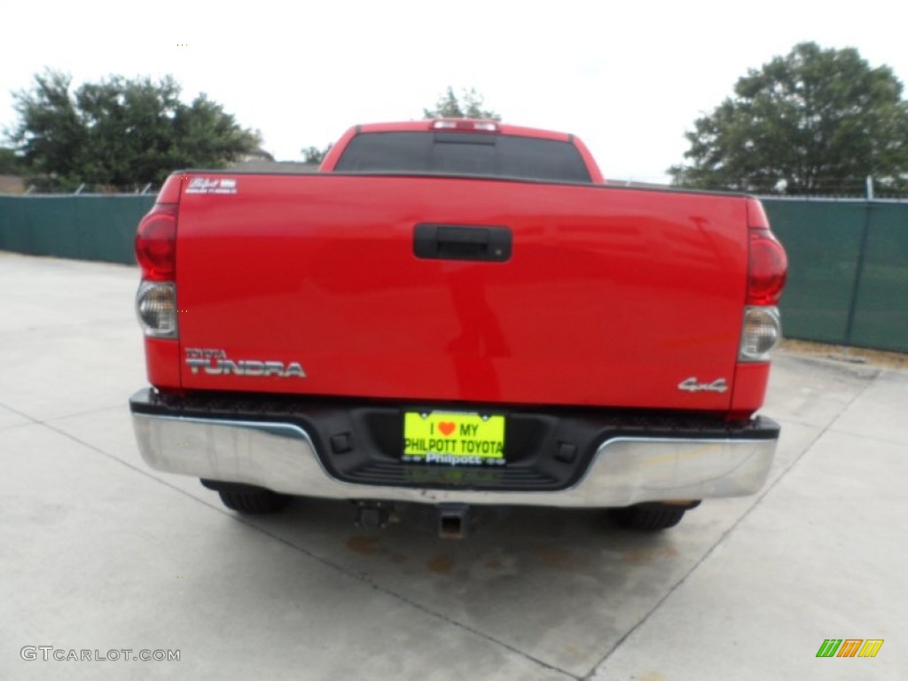 2008 Tundra SR5 Double Cab 4x4 - Radiant Red / Beige photo #4