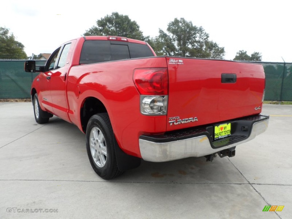 2008 Tundra SR5 Double Cab 4x4 - Radiant Red / Beige photo #5