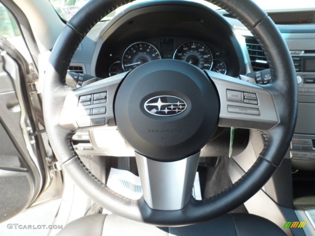 2010 Subaru Outback 2.5i Limited Wagon Off Black Steering Wheel Photo #53665223