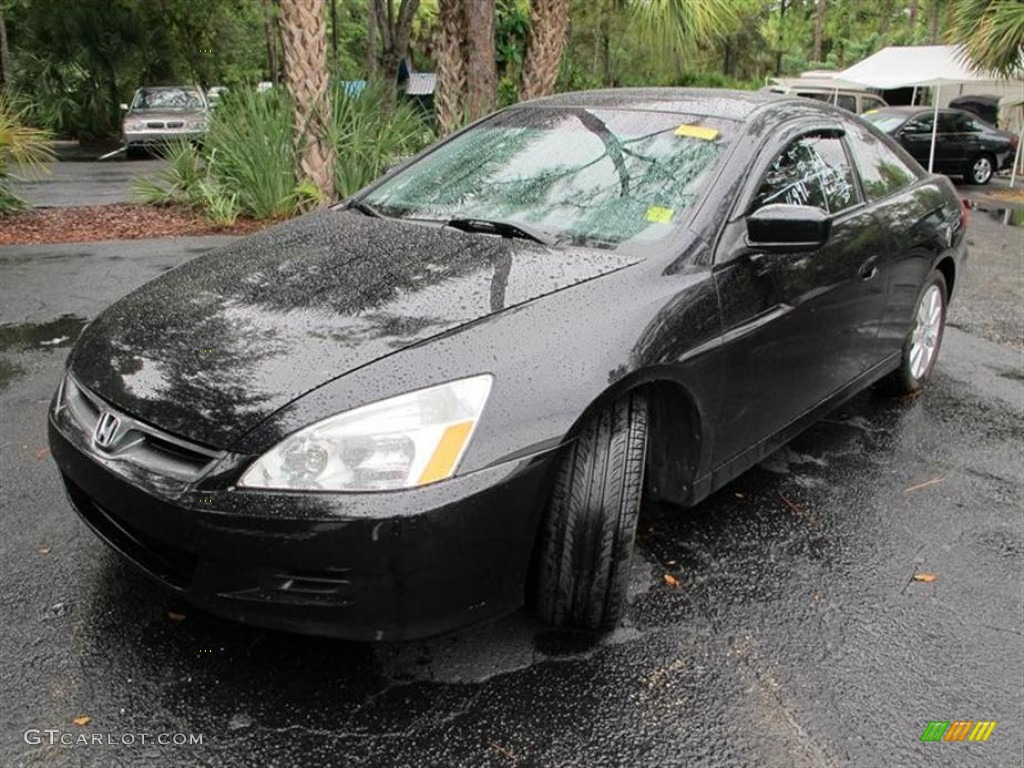 2007 Accord EX V6 Coupe - Nighthawk Black Pearl / Black photo #4