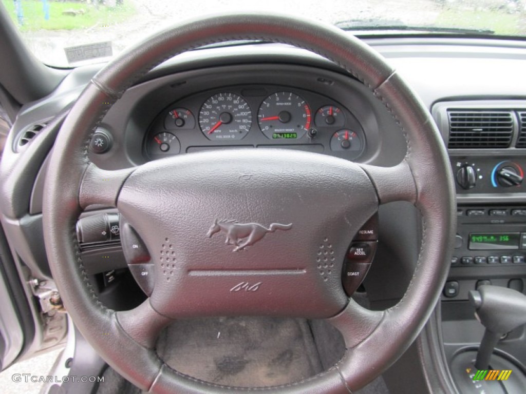 2004 Ford Mustang V6 Coupe Medium Graphite Steering Wheel Photo #53669802