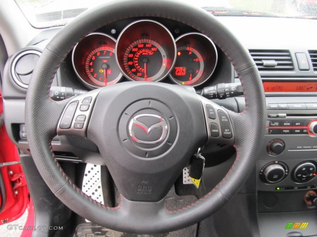 2008 Mazda MAZDA3 MAZDASPEED Sport MAZDASPEED Gray/Black Steering Wheel Photo #53669941