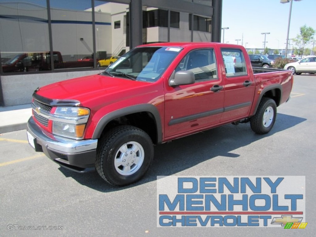 2006 Colorado LT Crew Cab 4x4 - Cherry Red Metallic / Very Dark Pewter photo #1