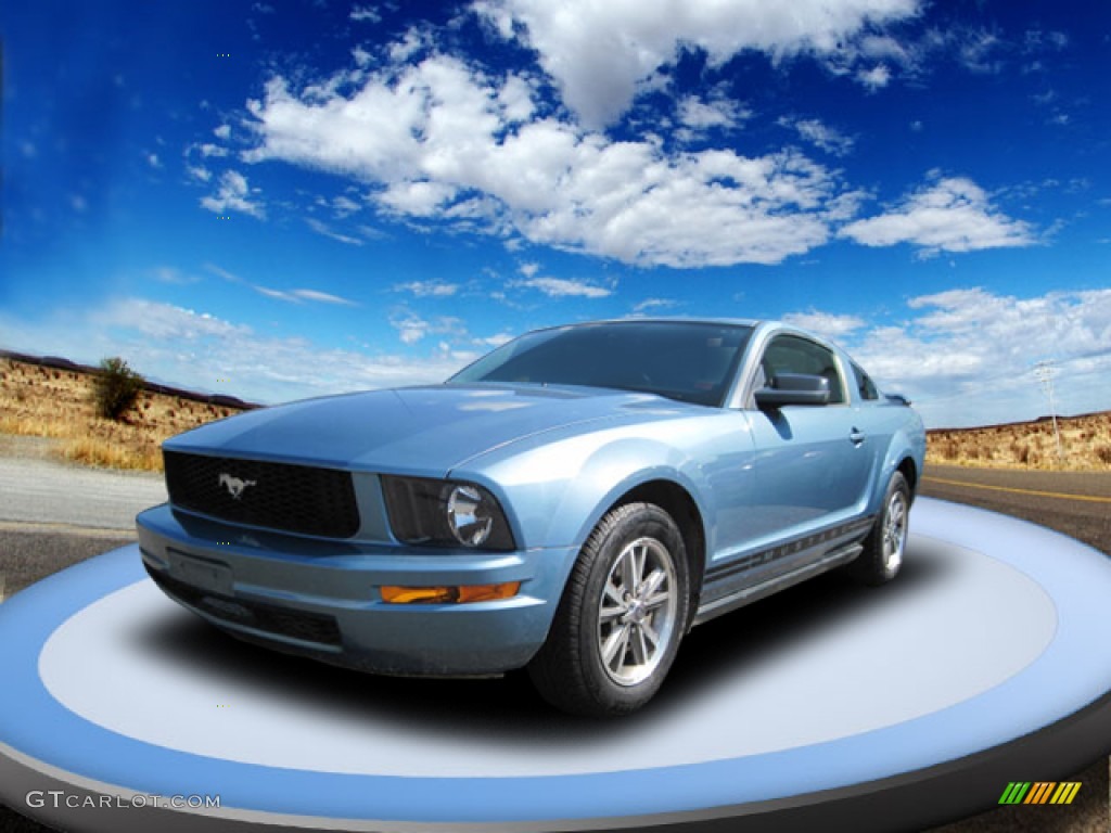 2005 Mustang V6 Premium Coupe - Windveil Blue Metallic / Dark Charcoal photo #1