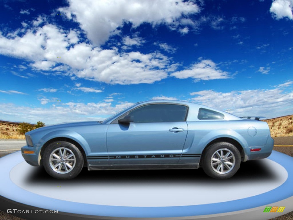 2005 Mustang V6 Premium Coupe - Windveil Blue Metallic / Dark Charcoal photo #2