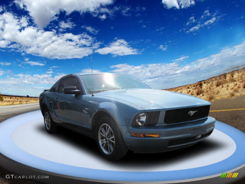 2005 Mustang V6 Premium Coupe - Windveil Blue Metallic / Dark Charcoal photo #5