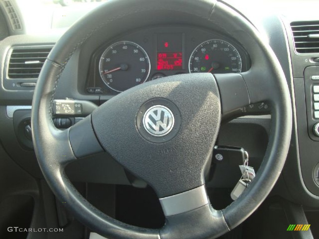 2009 Volkswagen Jetta Wolfsburg Edition Sedan Anthracite Steering Wheel Photo #53683017
