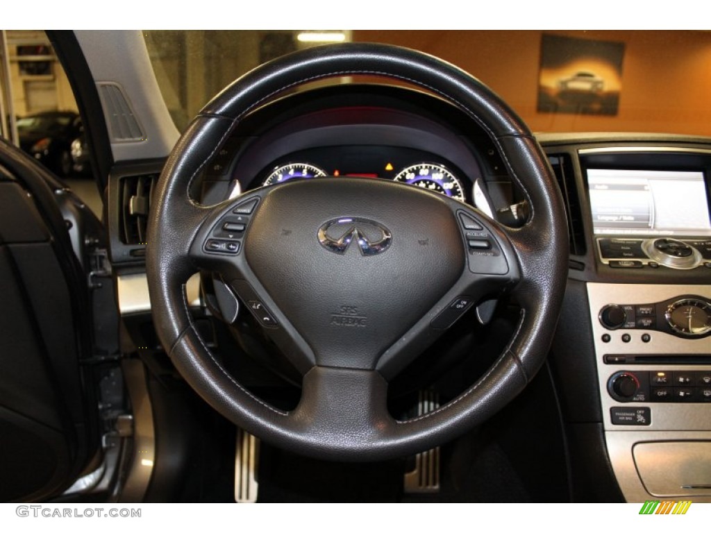2008 Infiniti G 35 x S Sedan Graphite Steering Wheel Photo #53687217