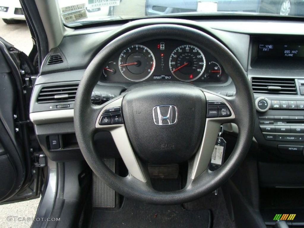 2009 Honda Accord EX V6 Sedan Black Steering Wheel Photo #53692536