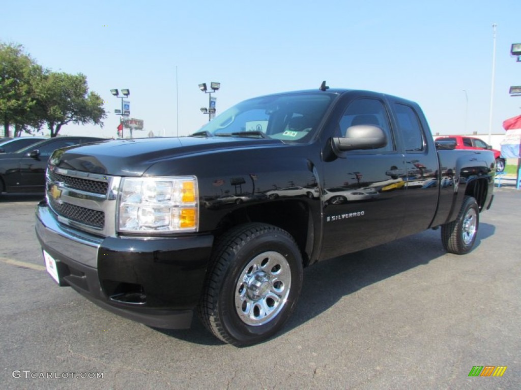 2008 Silverado 1500 Work Truck Extended Cab - Black / Dark Titanium photo #3