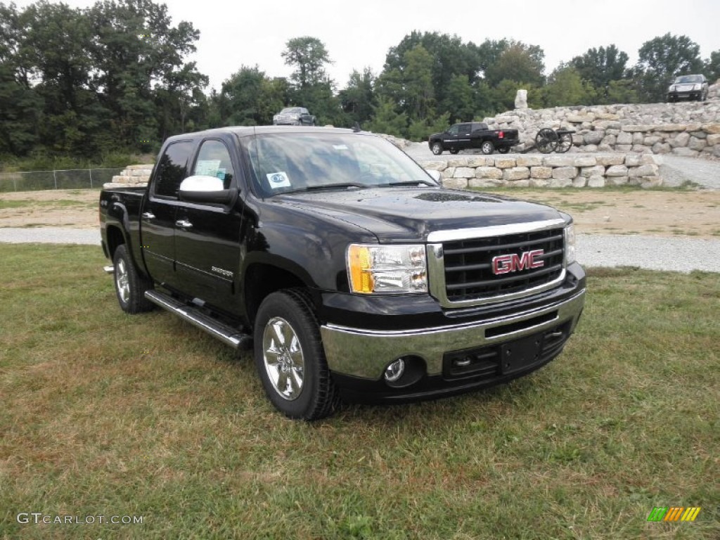 2011 Sierra 1500 SLE Crew Cab 4x4 - Onyx Black / Ebony photo #2