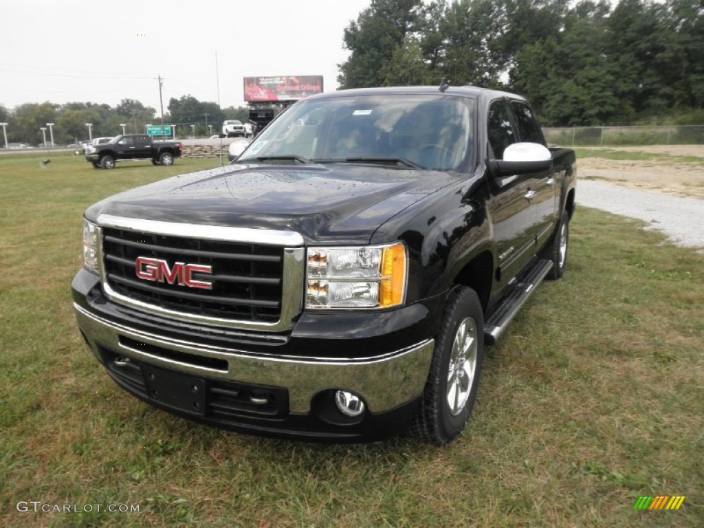 2011 Sierra 1500 SLE Crew Cab 4x4 - Onyx Black / Ebony photo #3