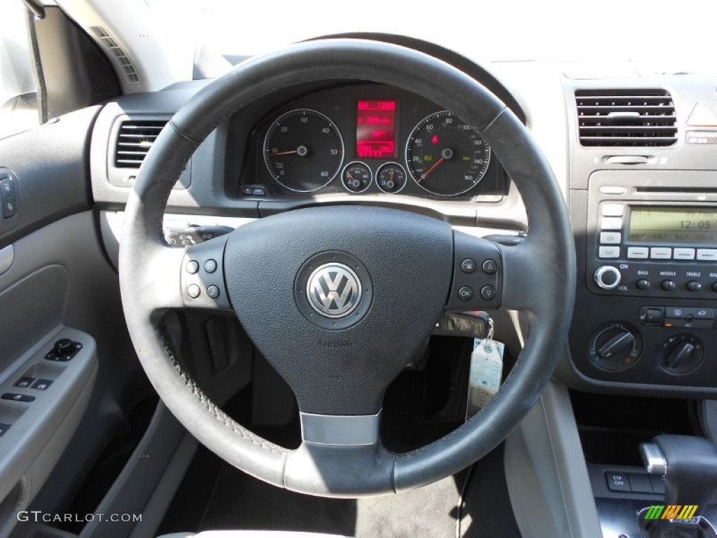 2009 Volkswagen Jetta TDI Sedan Art Grey Steering Wheel Photo #53698353