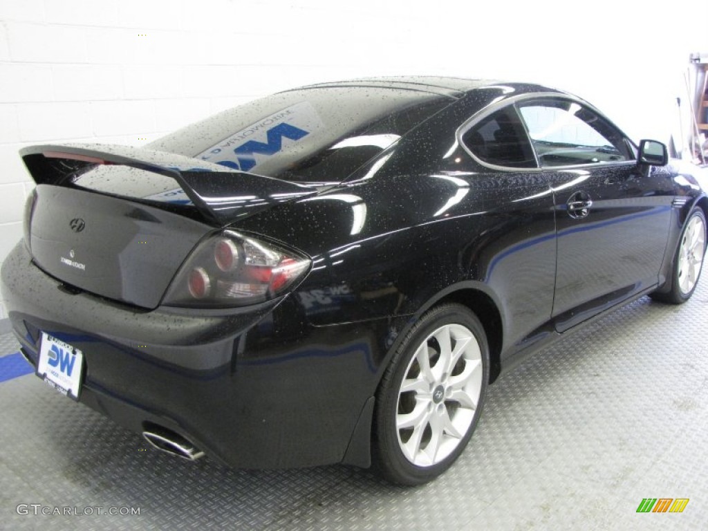 2008 Tiburon SE - Black Pearl / GT Limited Red Leather photo #4