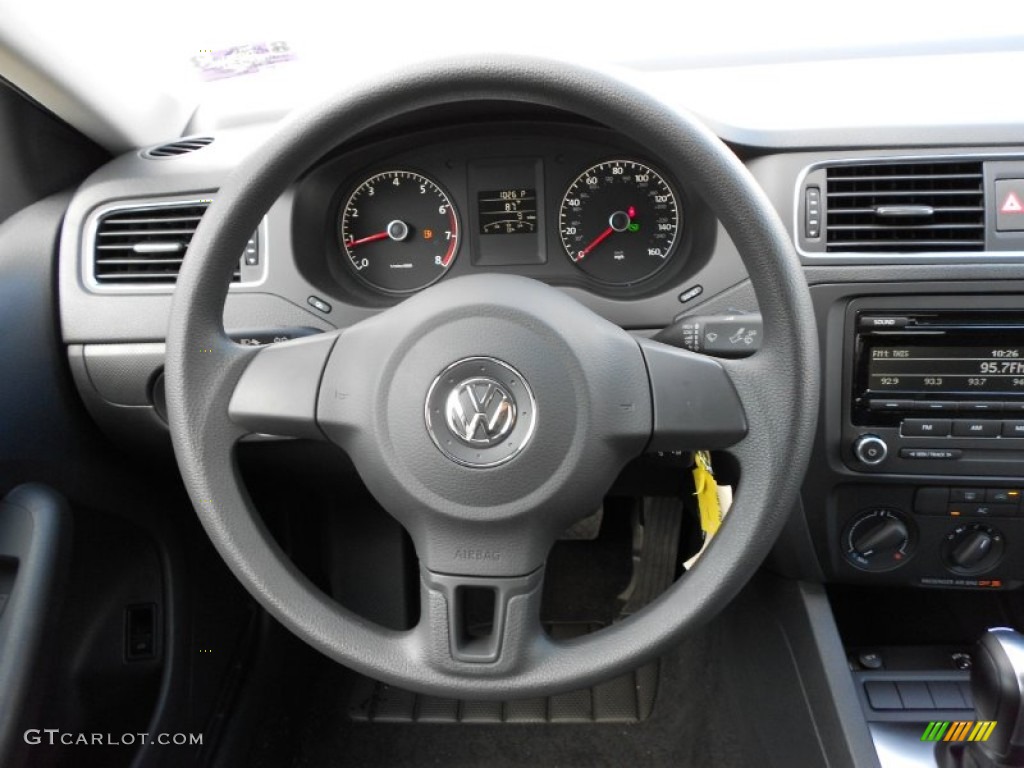 2012 Volkswagen Jetta S Sedan Titan Black Steering Wheel Photo #53700804
