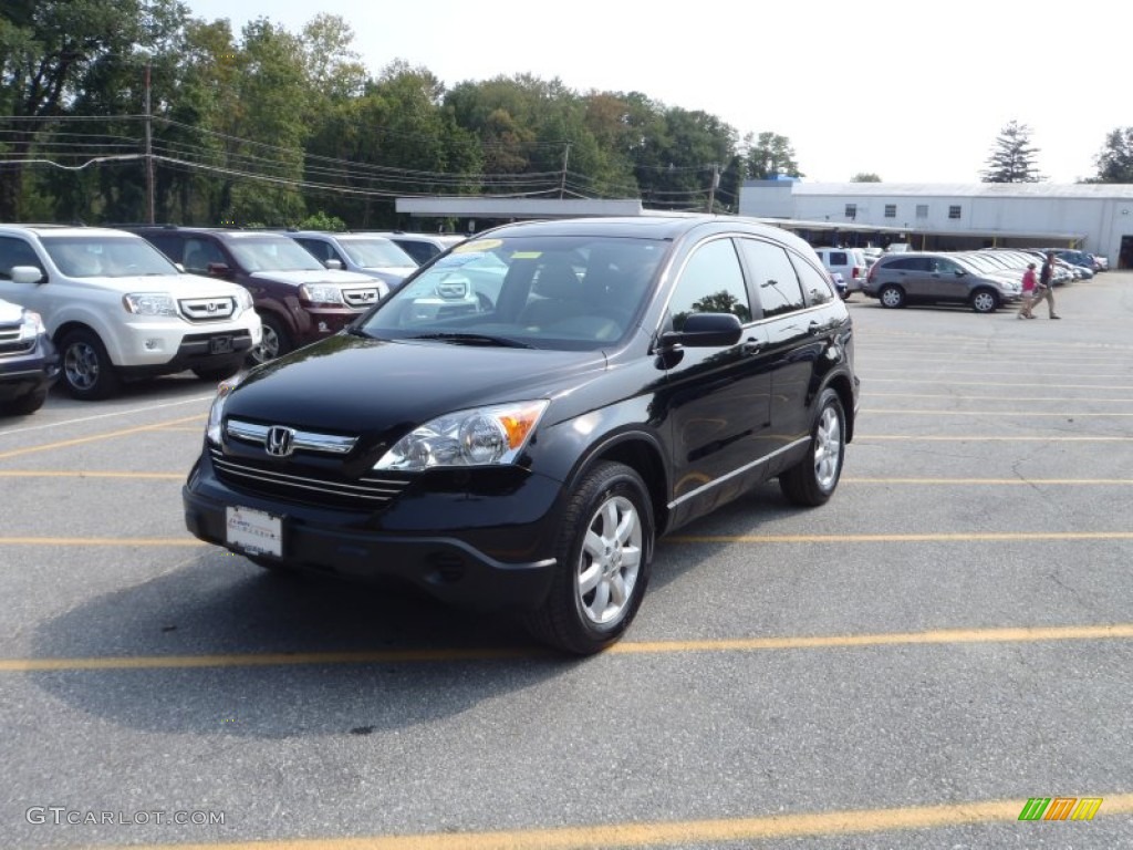 2009 CR-V EX 4WD - Crystal Black Pearl / Ivory photo #22