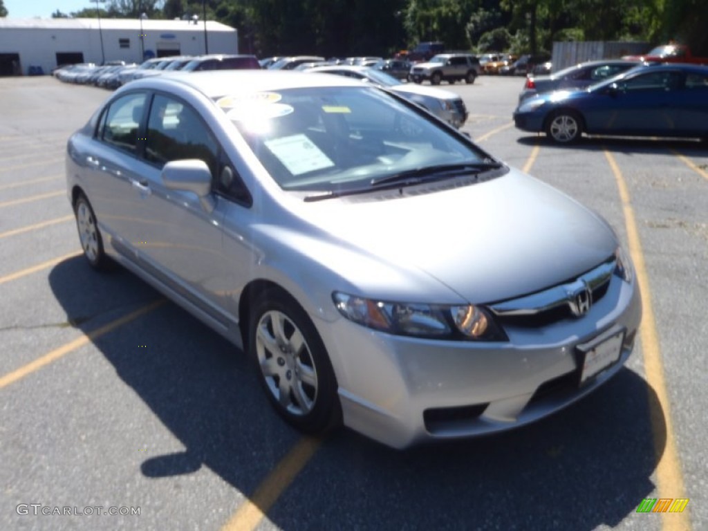 2009 Civic LX Sedan - Alabaster Silver Metallic / Gray photo #1