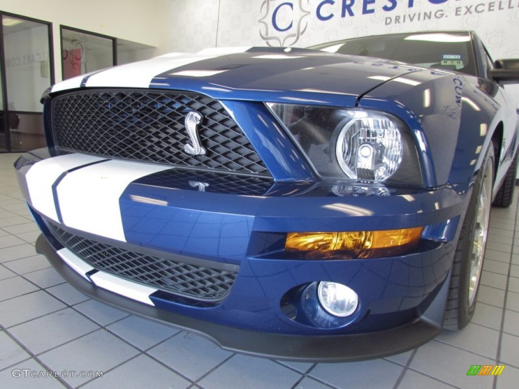 2009 Mustang Shelby GT500 Coupe - Vista Blue Metallic / Black/Black photo #7