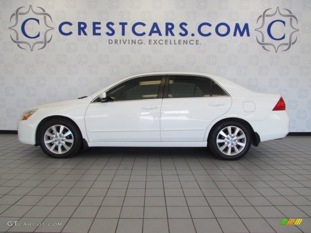 2007 Accord EX-L V6 Sedan - Taffeta White / Ivory photo #1