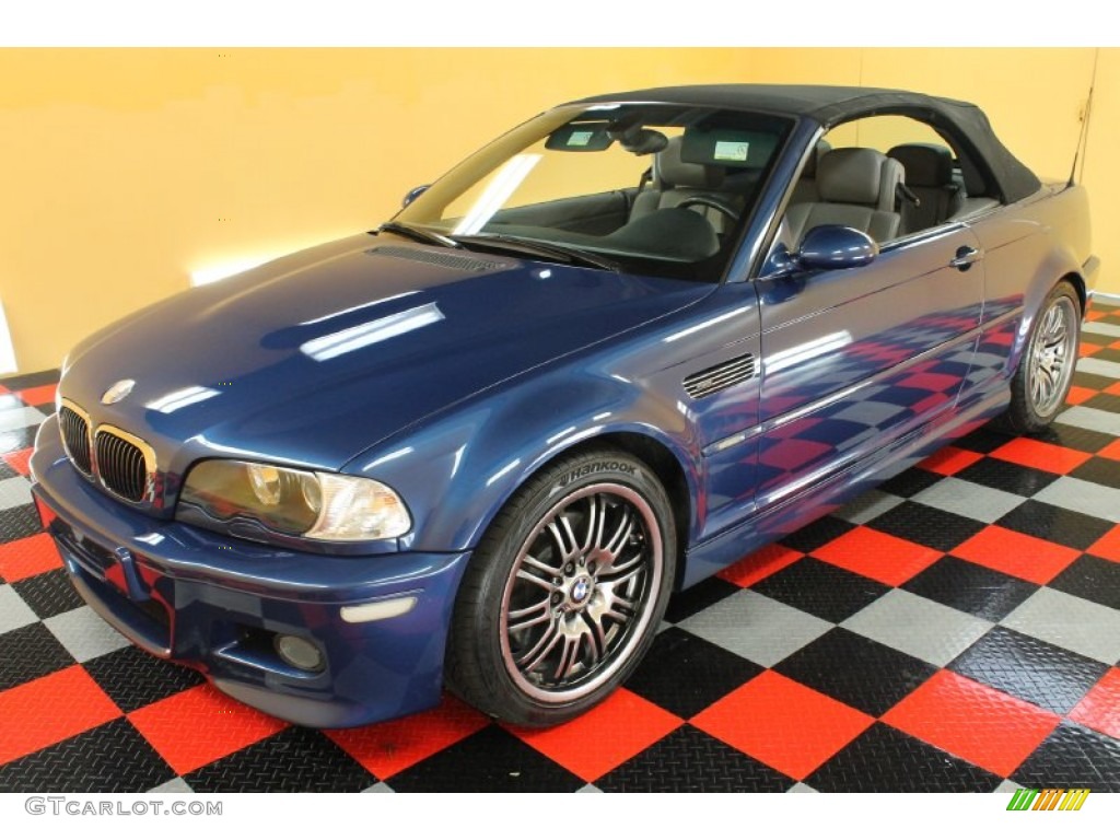 2002 M3 Convertible - Topaz Blue Metallic / Grey photo #3