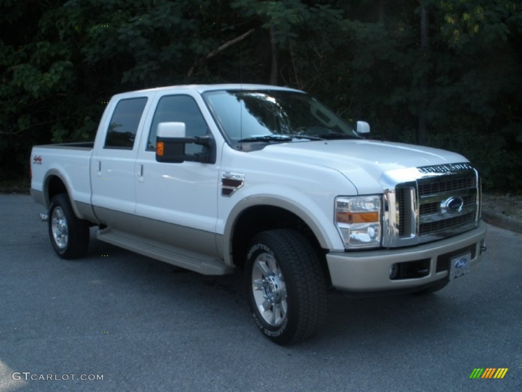 2008 F350 Super Duty King Ranch Crew Cab 4x4 - Oxford White / Chaparral Brown photo #1