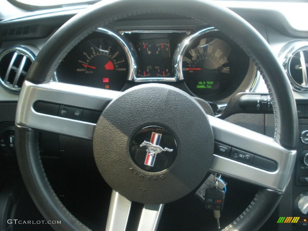2008 Ford Mustang GT Premium Coupe Dark Charcoal Steering Wheel Photo #53711762