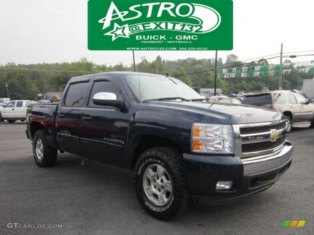 2008 Silverado 1500 LT Crew Cab 4x4 - Dark Blue Metallic / Light Titanium/Ebony Accents photo #1