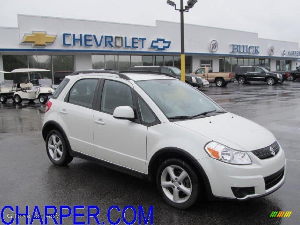 2009 SX4 Crossover Technology AWD - White Water Pearl / Black photo #1