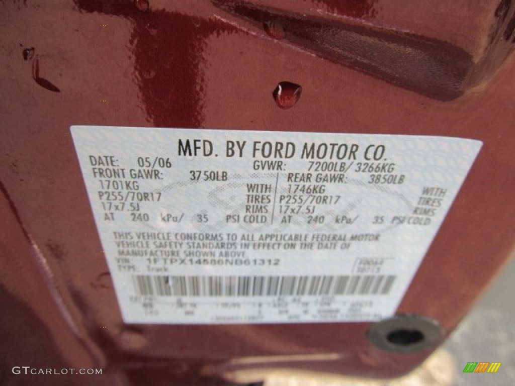 2006 F150 XLT SuperCab 4x4 - Dark Toreador Red Metallic / Medium Flint photo #24