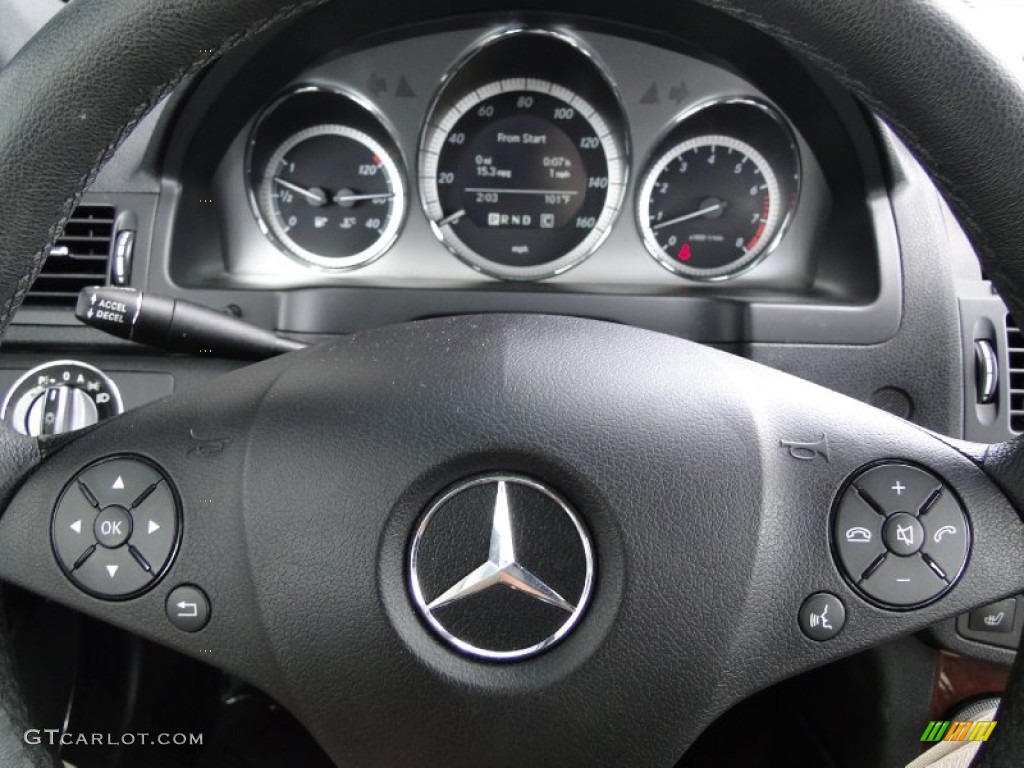2010 Mercedes-Benz C 350 Sport Black Steering Wheel Photo #53718566