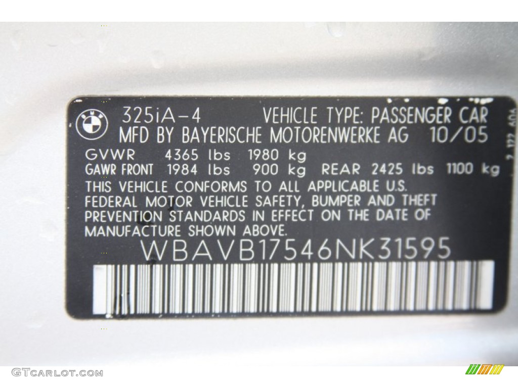 2006 3 Series 325i Sedan - Titanium Silver Metallic / Black photo #9