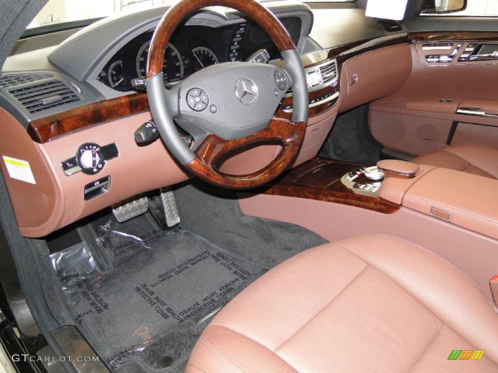 Black/Chestnut Brown Interior 2012 Mercedes-Benz S 550 Sedan Photo #53719491