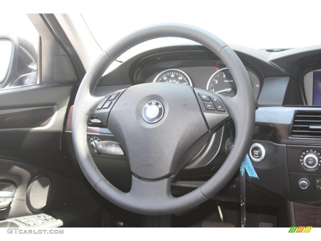 2010 BMW 5 Series 550i Sedan Black Steering Wheel Photo #53721255