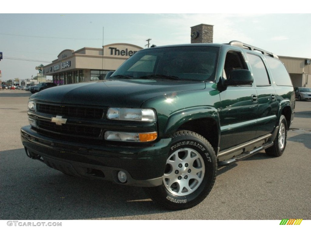 2003 Suburban 1500 Z71 4x4 - Dark Green Metallic / Gray/Dark Charcoal photo #3