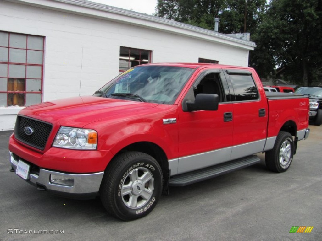 2004 F150 XLT SuperCrew 4x4 - Bright Red / Dark Flint photo #1