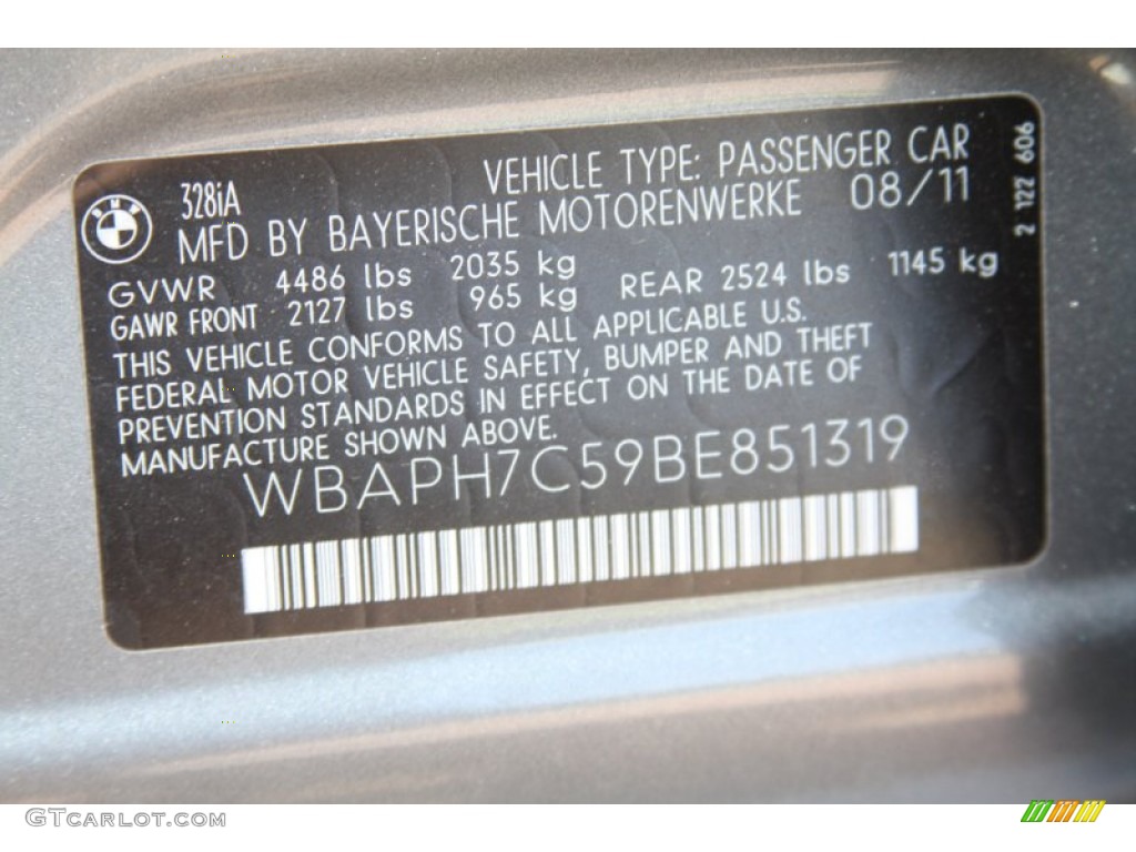 2011 3 Series 328i Sedan - Space Gray Metallic / Gray Dakota Leather photo #8