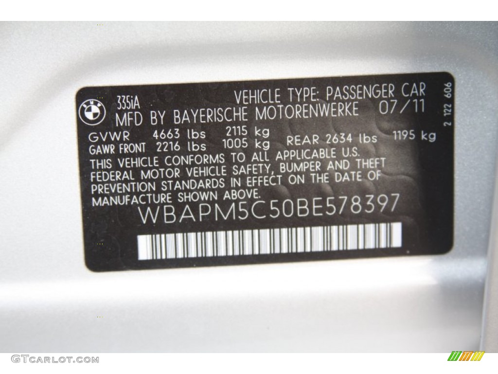 2011 3 Series 335i Sedan - Titanium Silver Metallic / Gray Dakota Leather photo #8
