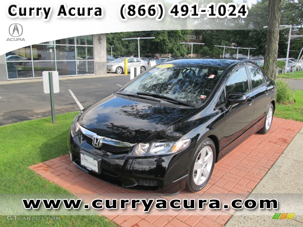 2010 Civic LX-S Sedan - Crystal Black Pearl / Black photo #1