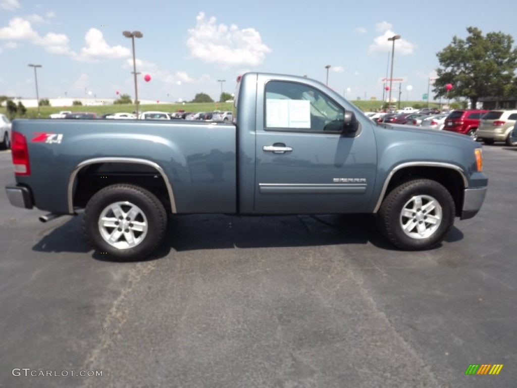 2010 Sierra 1500 SLE Regular Cab 4x4 - Storm Gray Metallic / Ebony photo #4