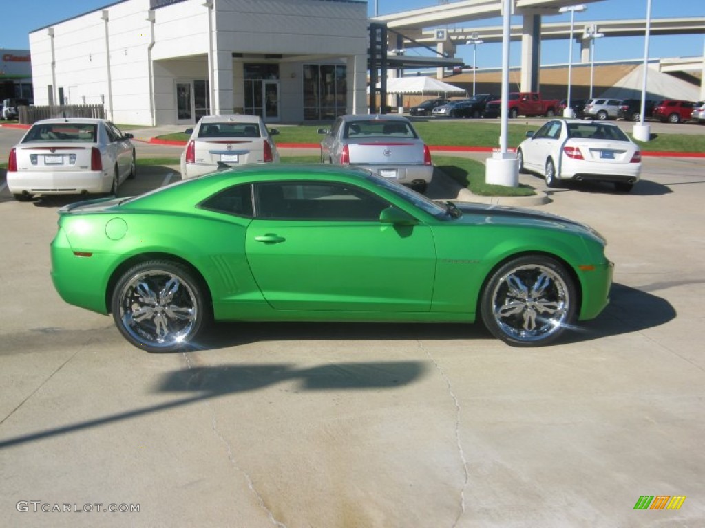 2010 Camaro LT Coupe - Synergy Green Metallic / Black photo #6