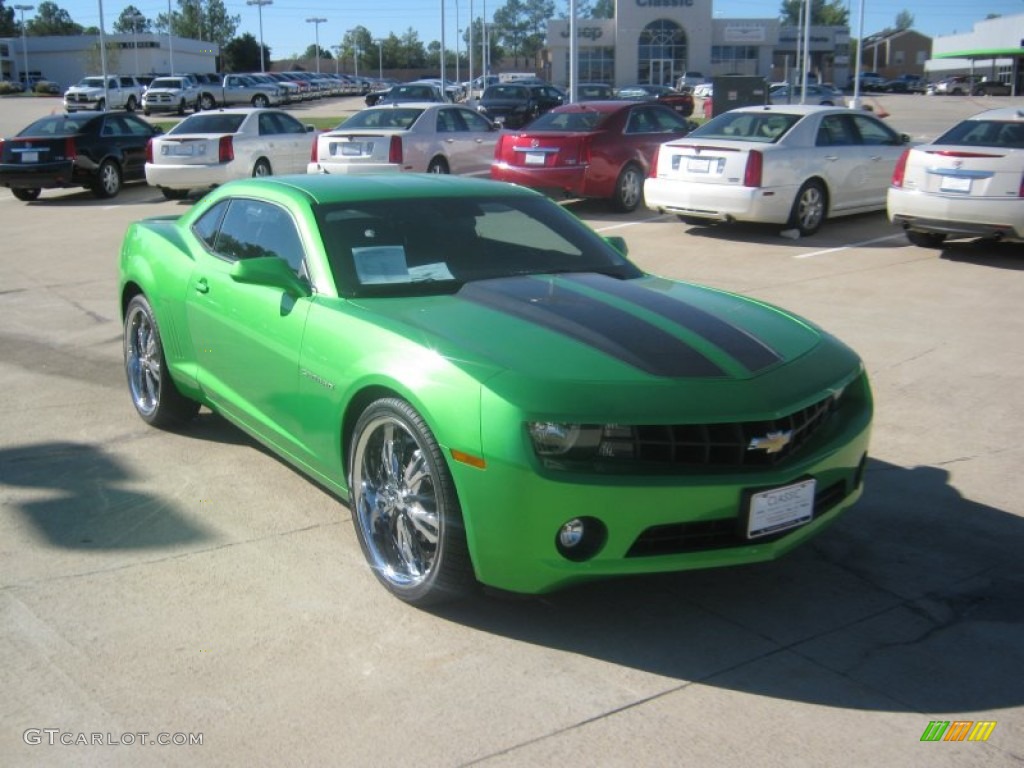 2010 Camaro LT Coupe - Synergy Green Metallic / Black photo #7