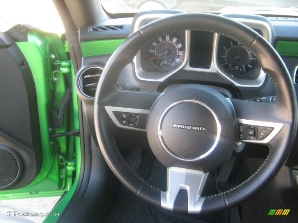 2010 Camaro LT Coupe - Synergy Green Metallic / Black photo #10