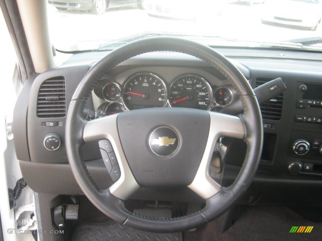 2009 Chevrolet Silverado 1500 LT Crew Cab Ebony Steering Wheel Photo #53733156