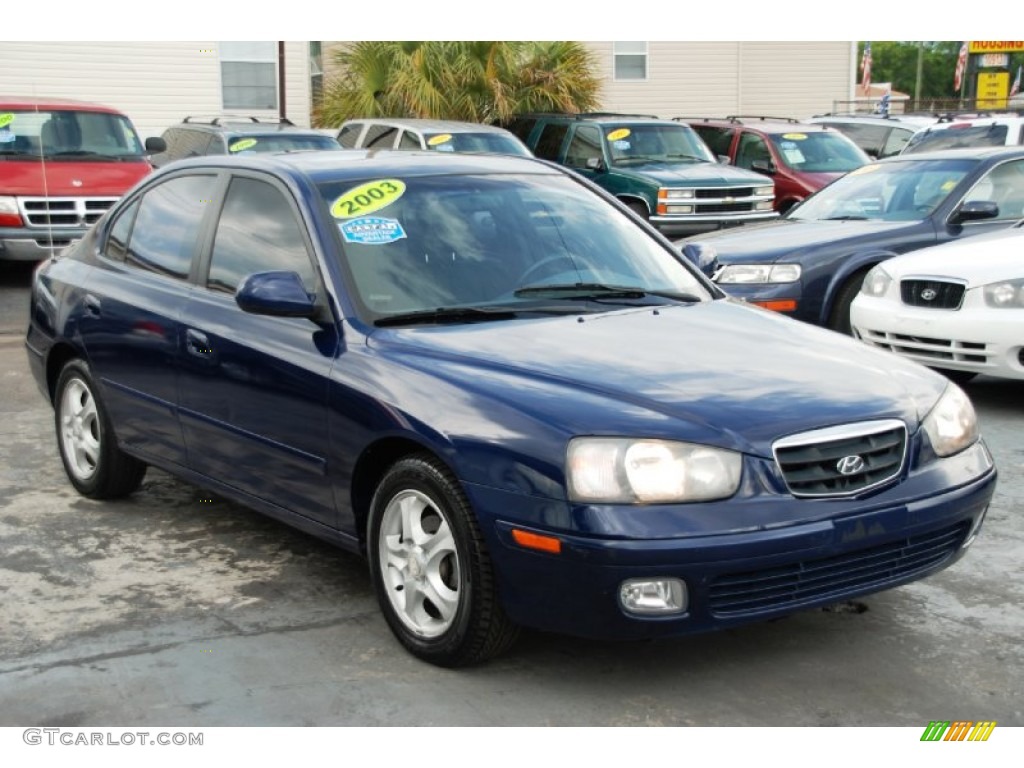 2003 Elantra GLS Sedan - Carbon Blue / Dark Gray photo #2