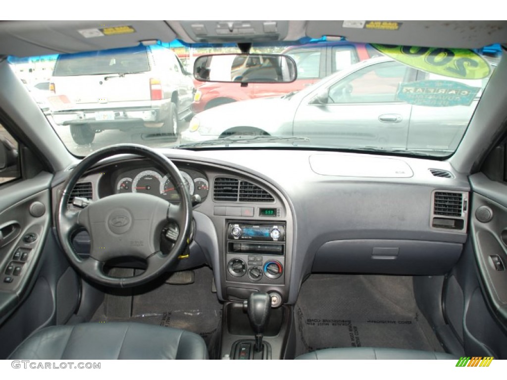 2003 Elantra GLS Sedan - Carbon Blue / Dark Gray photo #6
